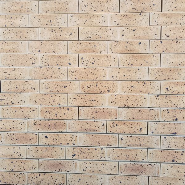 Topaz Satin Facebrick featuring an elegant light brown color profile and a smooth satin texture for premium residential, commercial, and industrial building facades.
